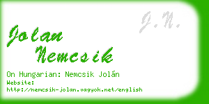 jolan nemcsik business card